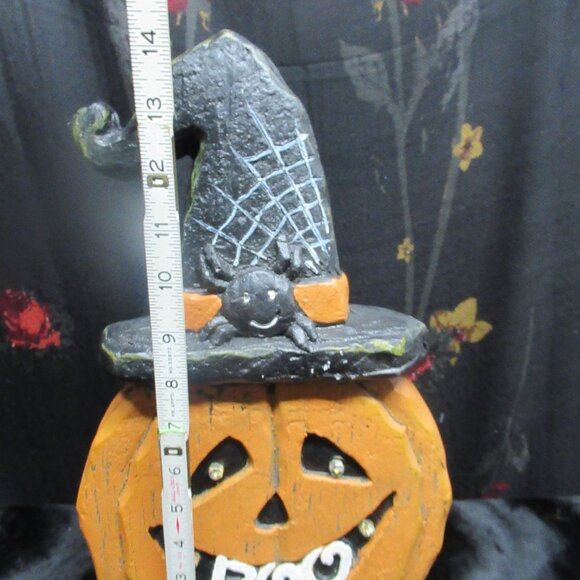Halloween Light Up Boo Resin Pumpkin Decor
